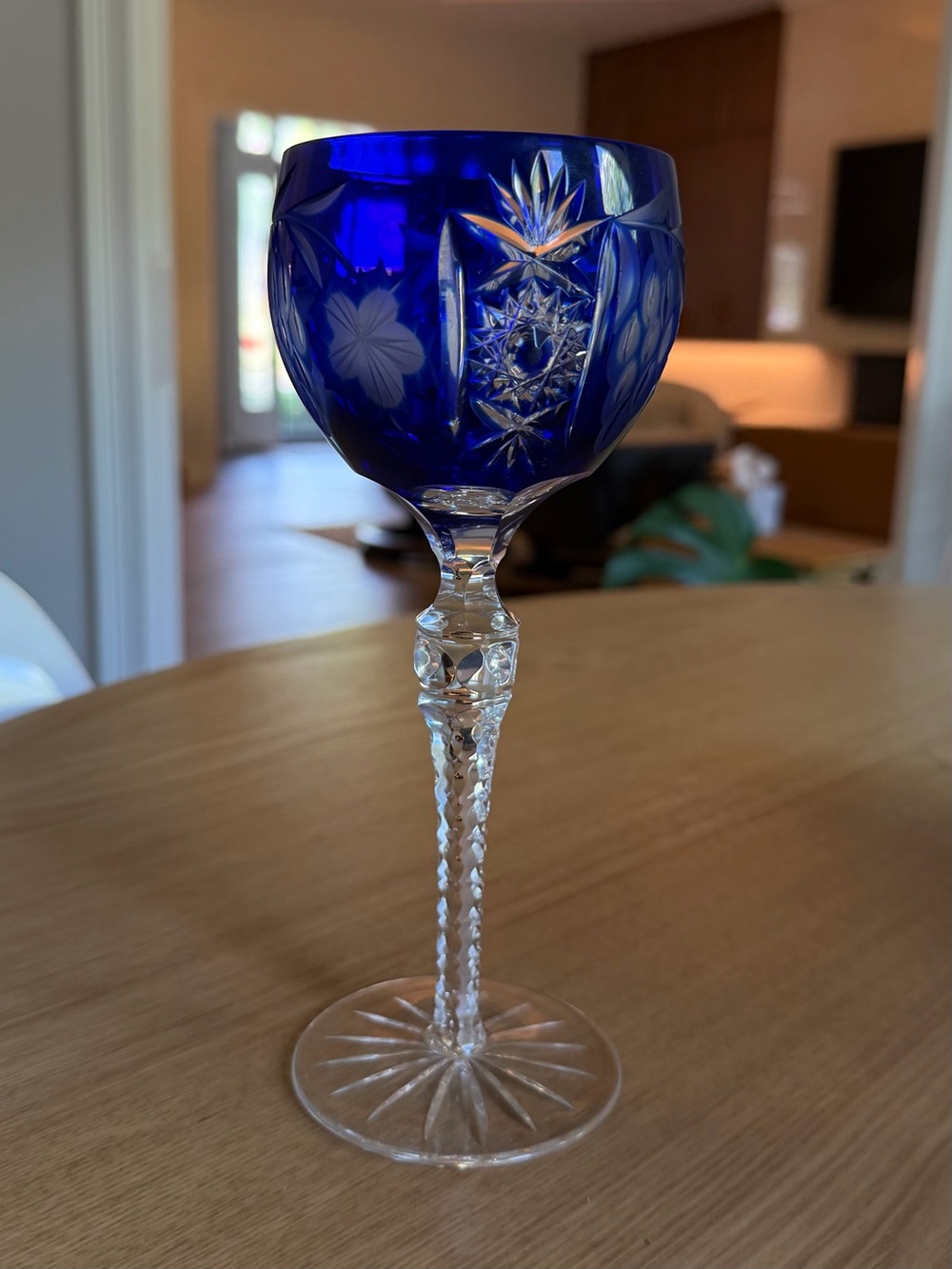 Cobalt Blue Hock Wine Glass by Crystal Clear Industries CC17